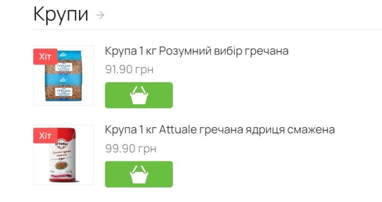 В АТБ виставили нові ціни на гречку, вершкове масло та макарони