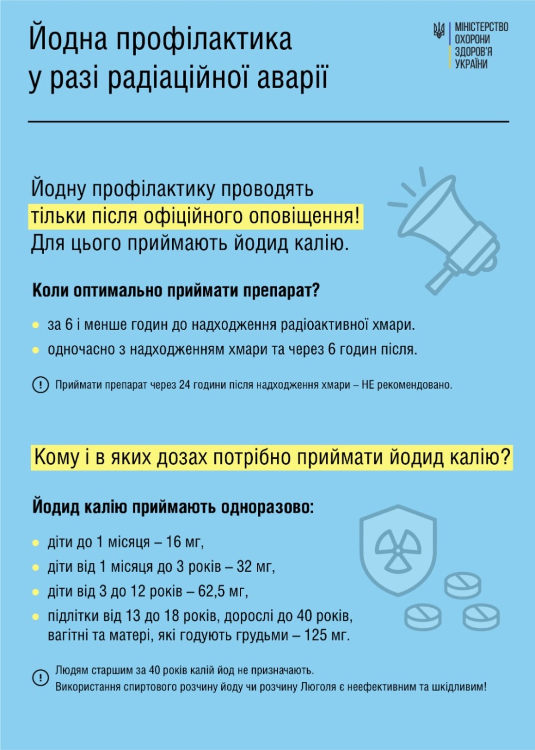 Коли треба приймати йодид калію та як діяти при ядерному ударі