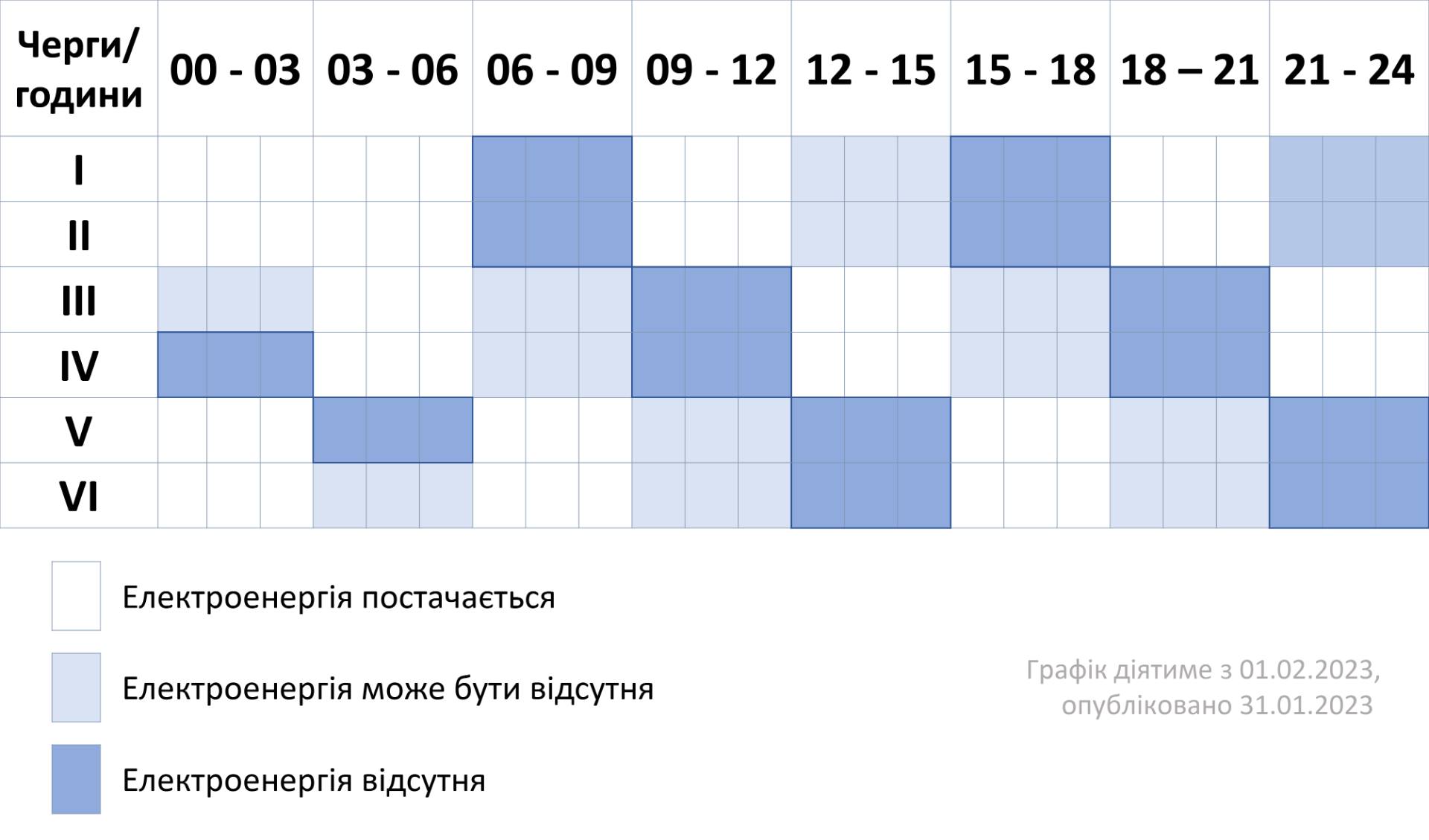 З 1 лютого у деяких областях України запроваджують нові графіки відключень світла - список