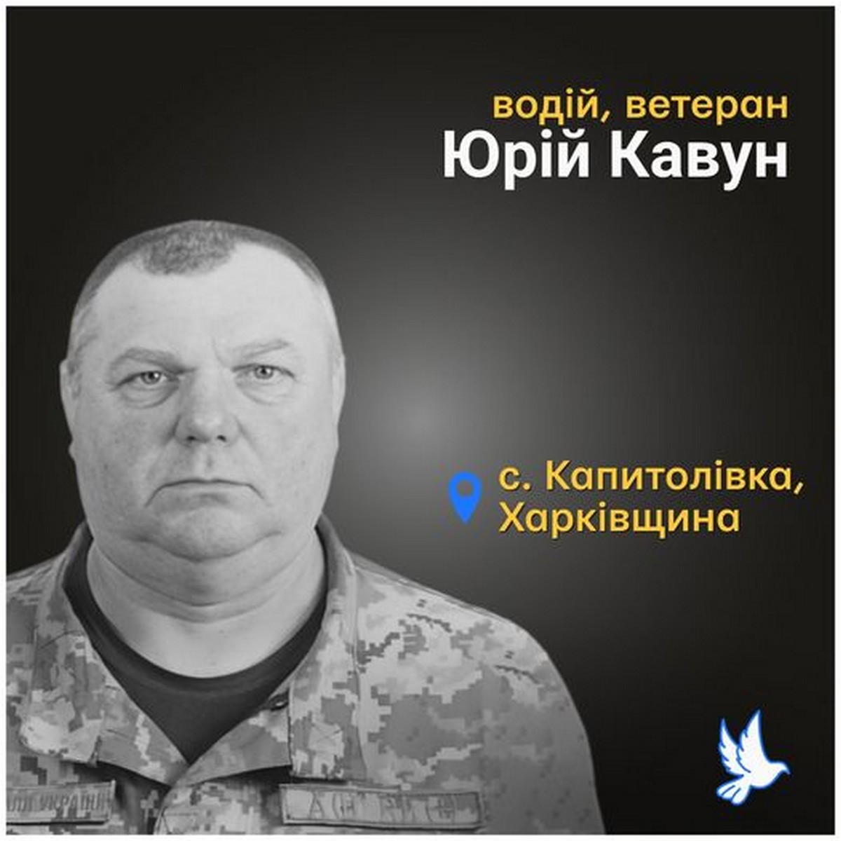 Меморіал: вбиті росією: Юрій Кавун, 58 років, Харківщина, березень