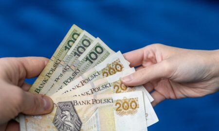 Give,Someone,Money,,Polish,Pln,Banknotes,Passed,From,Hand,To