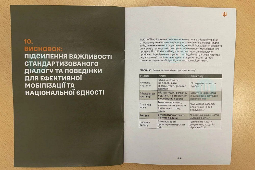 Посібник із правилами поведінки для співробітників ТЦК розробило командування - подробиці