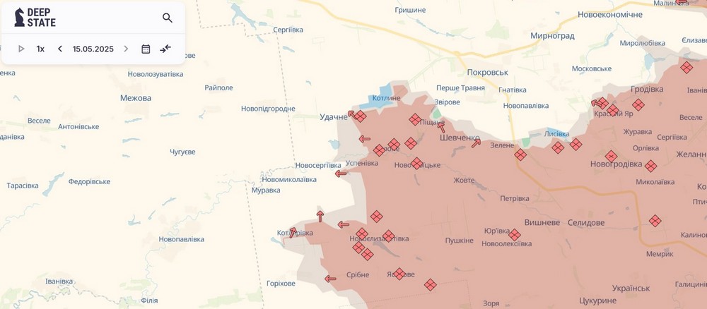 Обстановка на фронті 16 травня: ворог просунувся на Новопавлівському напрямку, під Покровськом пекло