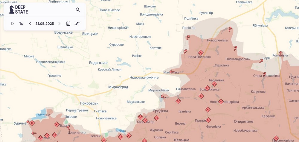 Обстановка на фронті 1 червня: ворог окупував Володимирівку та Єлизаветівку, втратив 1230 солдатів за добу