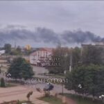 Палає електропідстанція у Бєлгородській області РФ – росіяни заявляють про атаку дронів (відео)