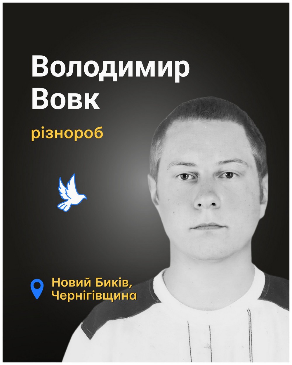 Меморіал: вбиті росією. Володимир Вовк, 38 років, Чернігівщина, березень