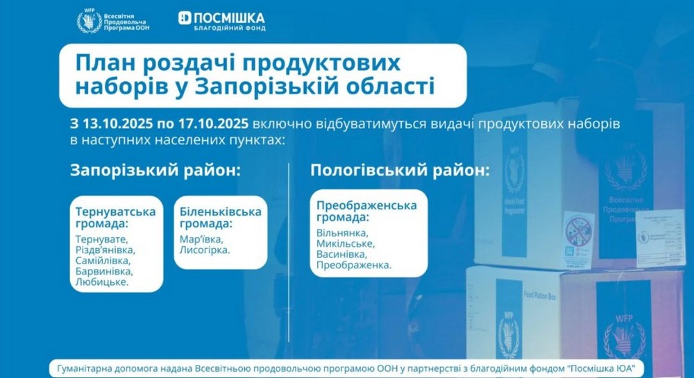 Триває видача продуктових наборів у Запорізькій області: де можна отримати