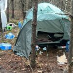 Поліцейський з Києва, який вкрав 13 млн, переховувався у лісі, де облаштував собі тимчасове житло (фото, відео)