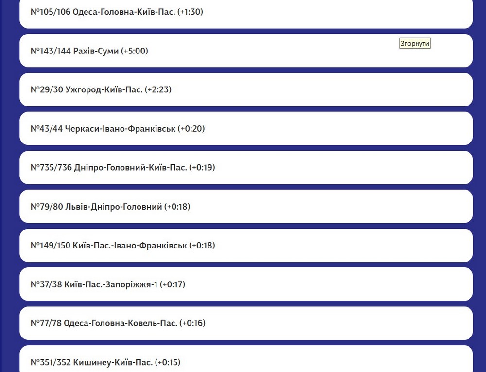 Затримуються потяги дальнього слідування Затримуються потяги дальнього слідування