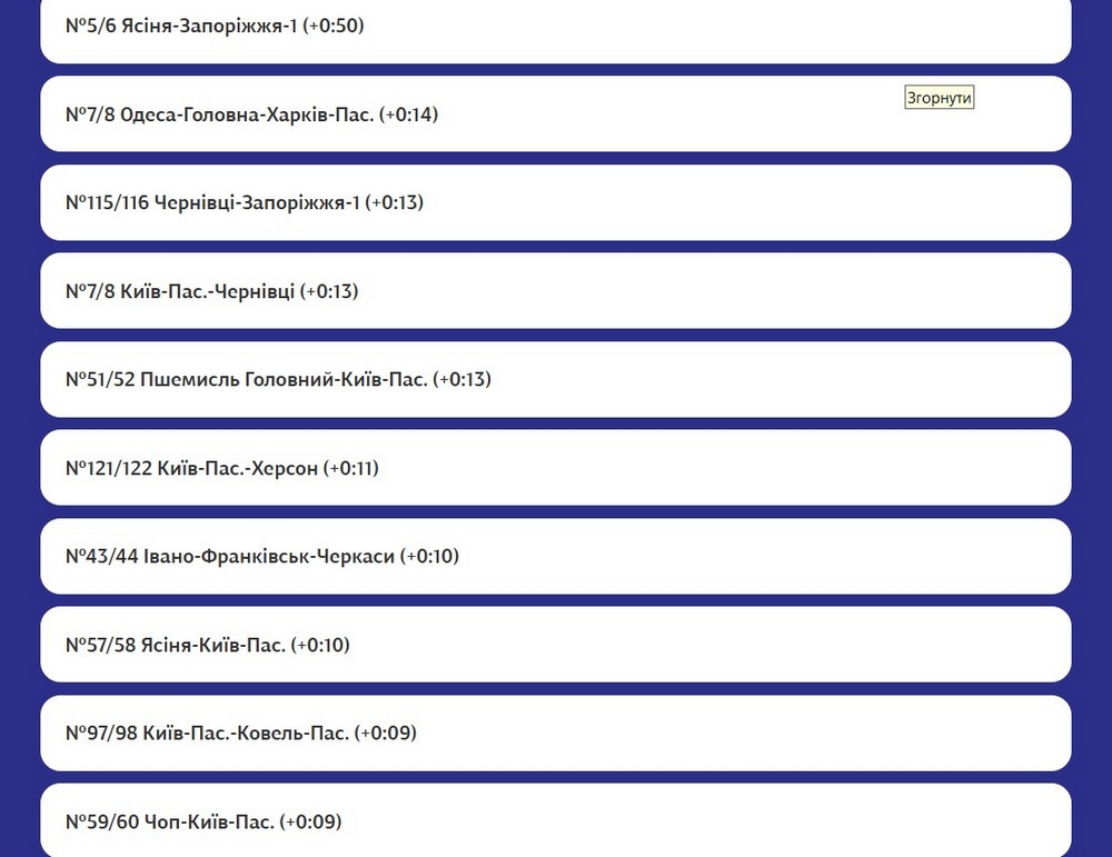 Затримуються потяги дальнього слідування Затримуються потяги дальнього слідування