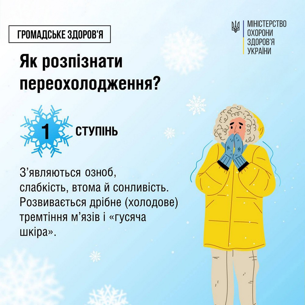 Як надати першу допомогу при переохолодженні, як його розпізнати і не допустити – поради від МОЗ