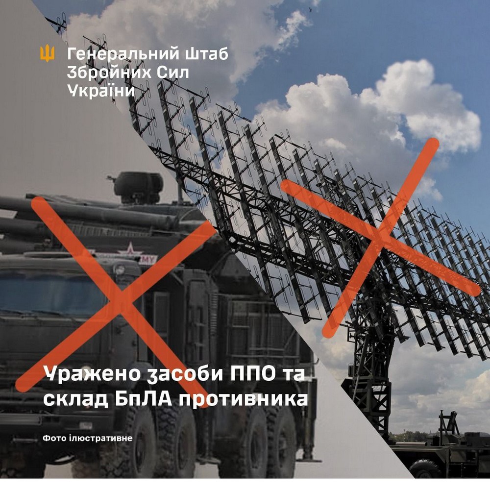 Сили оборони України уразили ППО ворога в Криму та склад БпЛА на Донеччині.