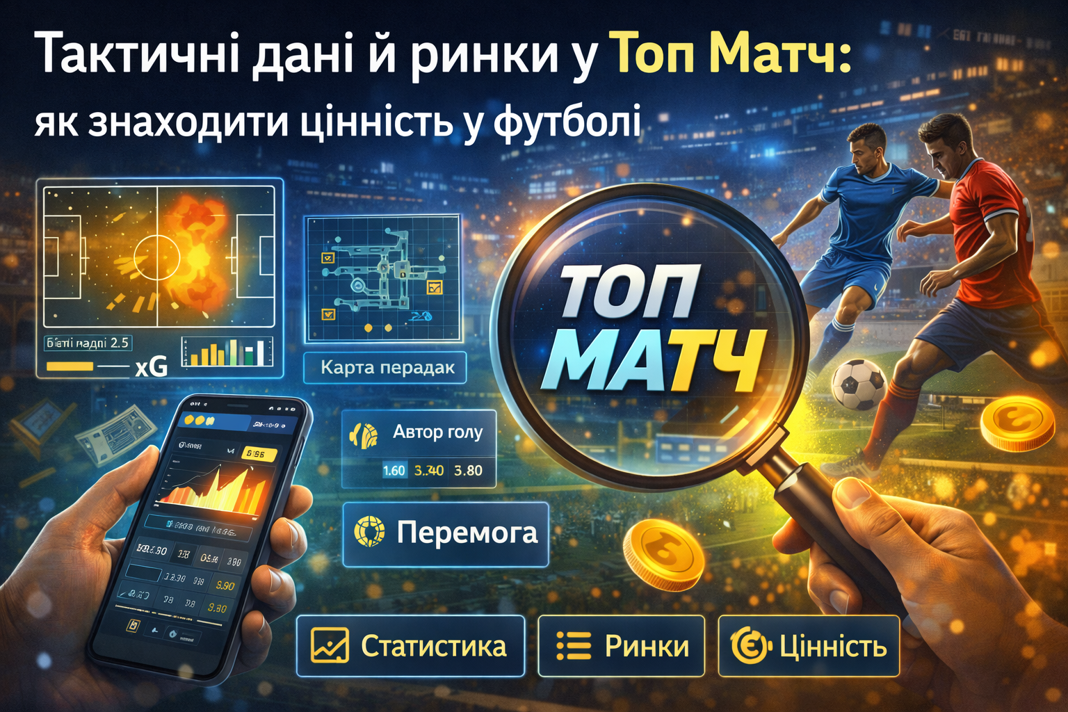 Тактичні дані й ринки у Топ Матч: як знаходити цінність у футболі 1 2