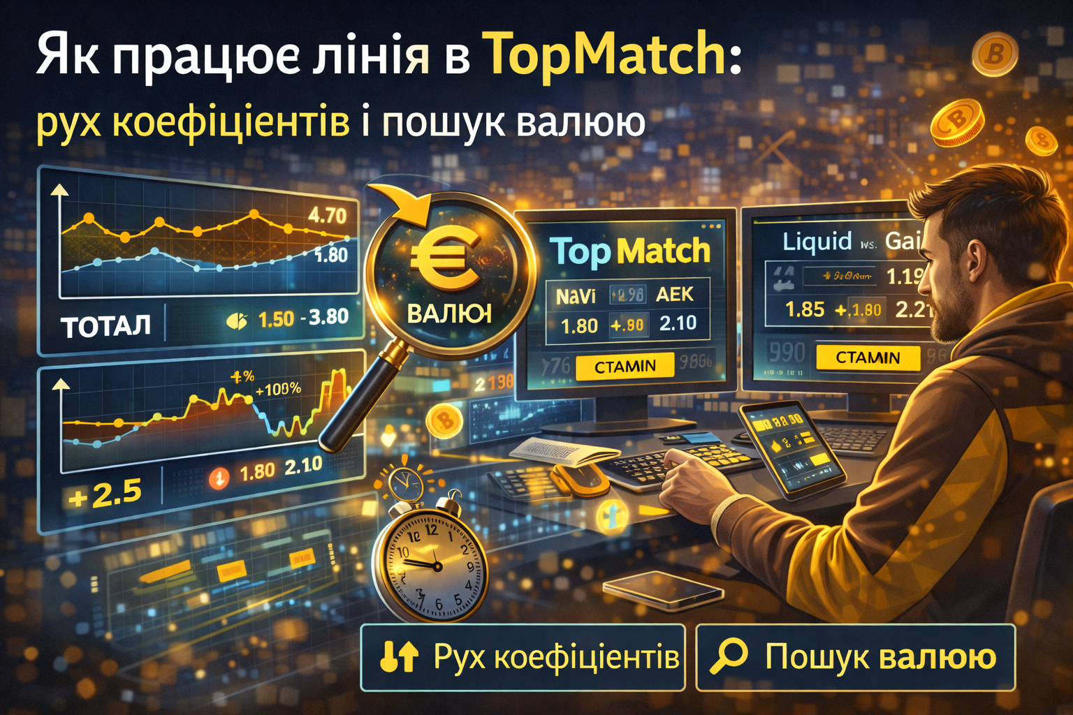 Як працює лінія в TopMatch: рух коефієнтів і пошук валюю 1 3