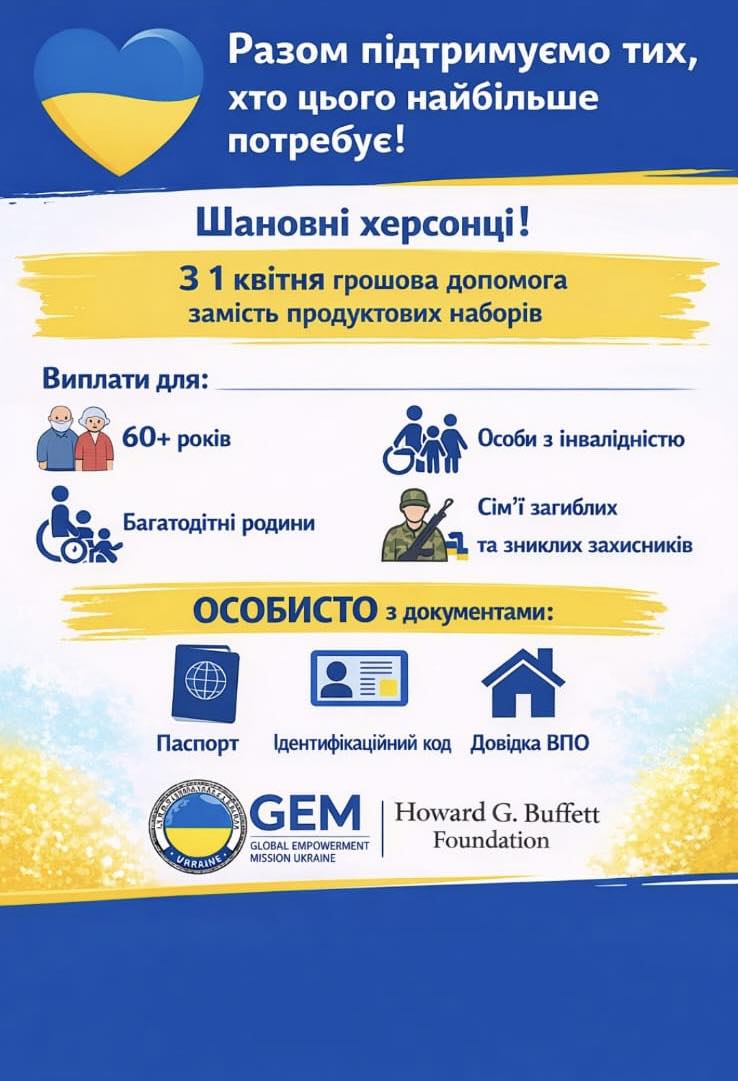 Грошова допомога для ВПО з Херсонщини у Києві замість продуктових наборів: хто може подати заявку