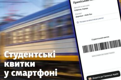 Відтепер пільговий студентський квиток на приміські поїзди у смартфоні – деталі від УЗ