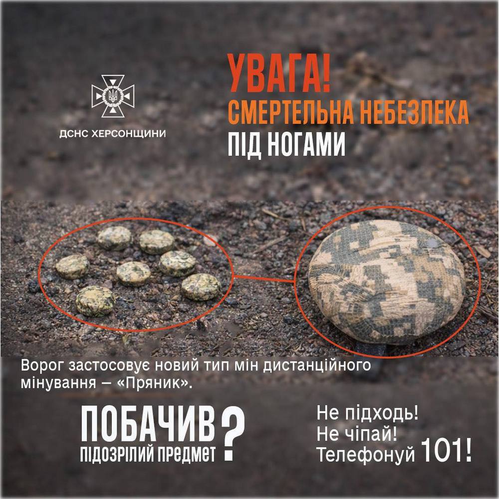 На Нікопольщині ворог скидає нові міни «Пряник», такі випадки зафіксовано ще у чотирьох областях України (фото) На Нікопольщині ворог скидає нові міни «Пряник», такі випадки зафіксовано ще у чотирьох областях України (фото)