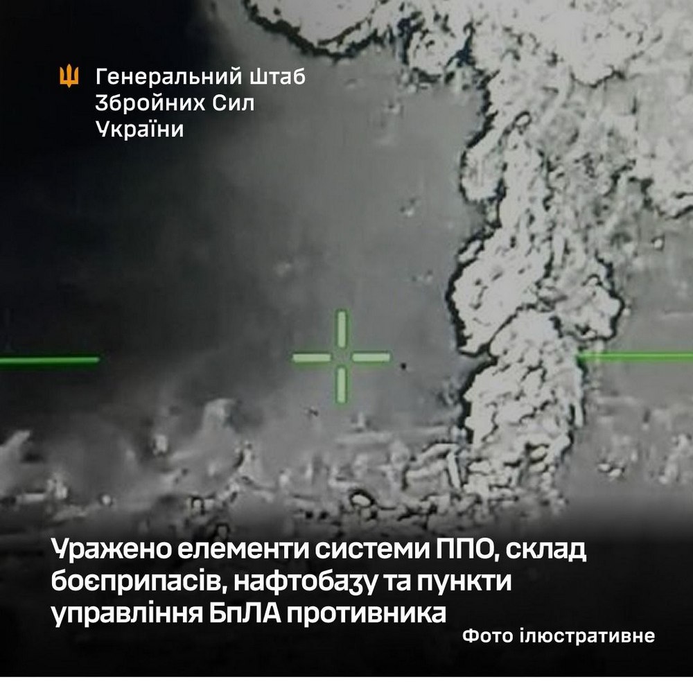 Офіційно! Уражено елементи системи ППО, склад боєприпасів, нафтобазу та пункти управління БпЛА противника на ТОТ України ту РФ