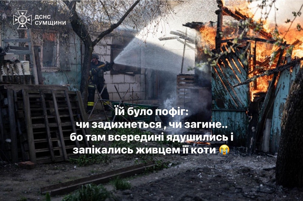 Приліт «Шахеда» на перетримку у Сумах: волонтерка кинулася у вогонь, аби врятувати своїх тварин (фото, відео)