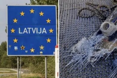 Російський дрон у Латвії