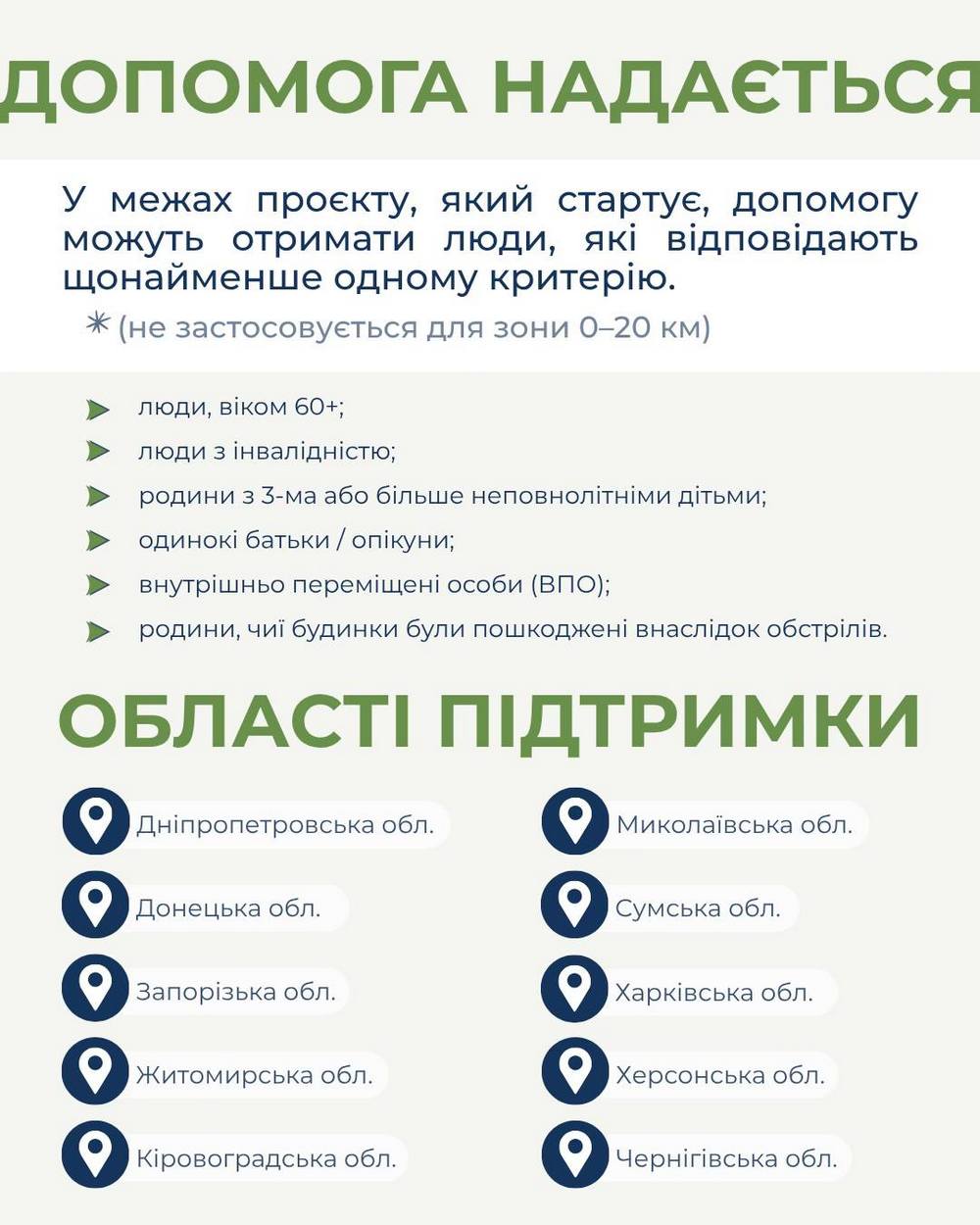 Грошова і гуманітарна допомога у 10 областях – куди звертатися, як отримати
