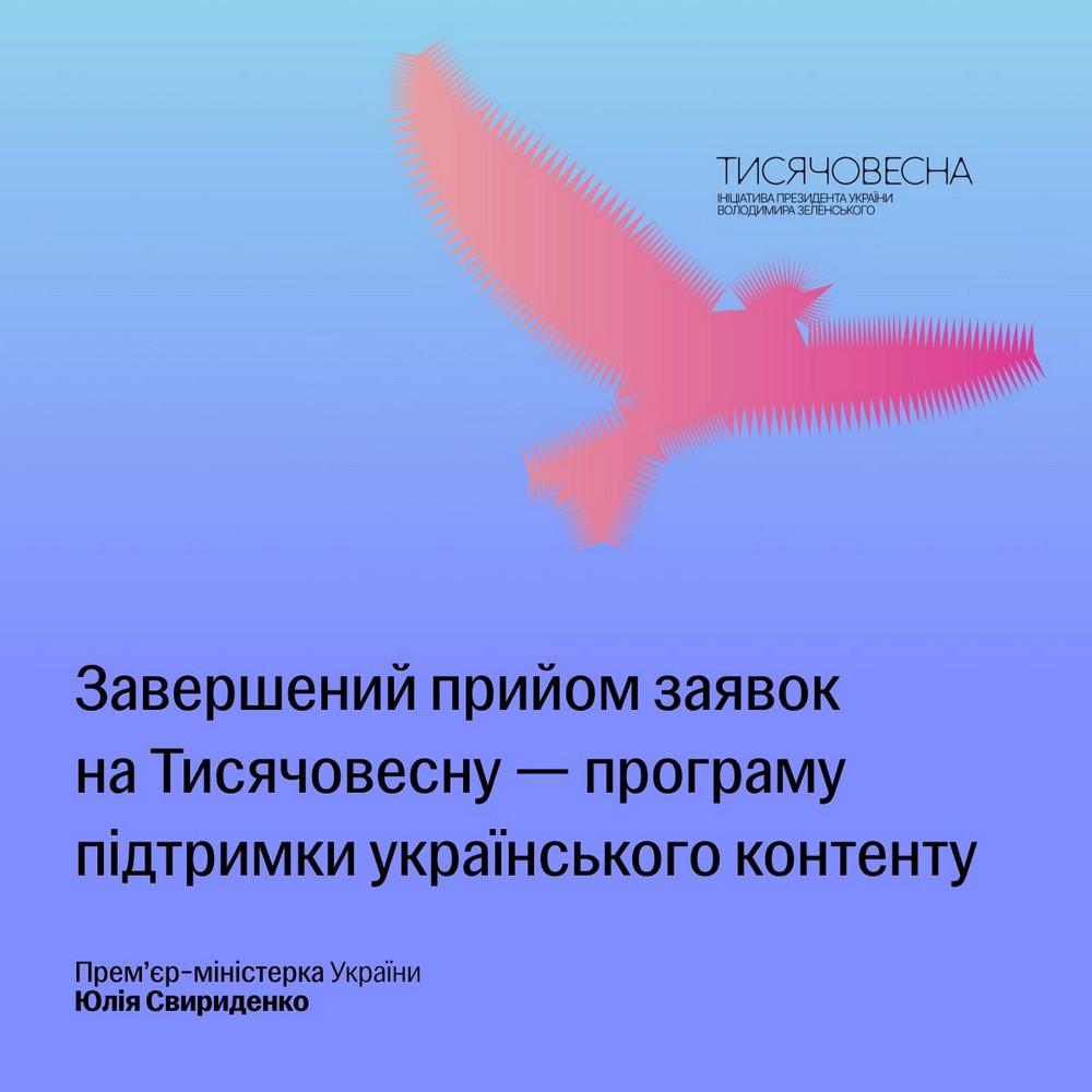 Фінансування культурних проєктів за ініціативою «Тисячовесна»: отримано 1 151 заявку