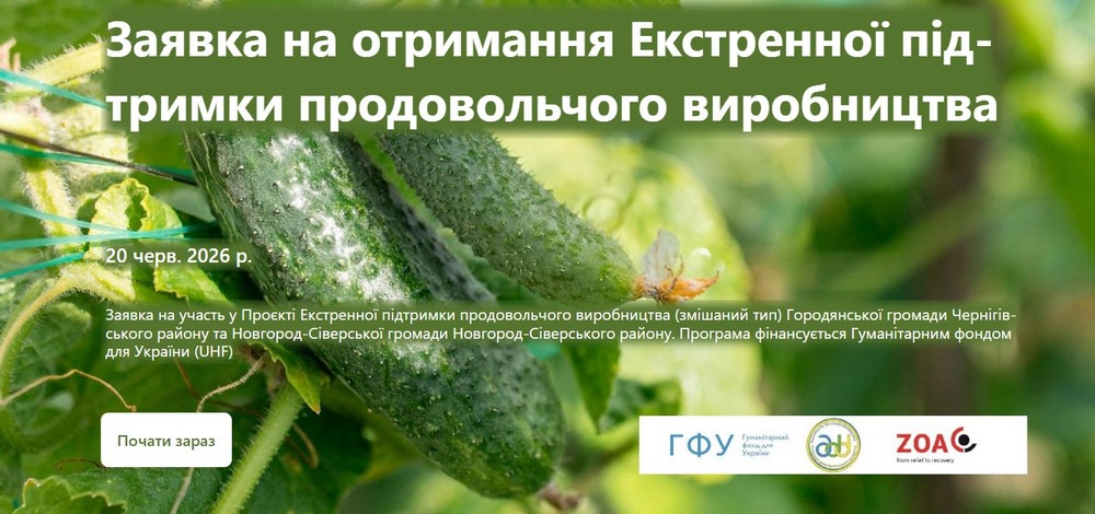 Стартував прийом заявок на грошову допомогу для домогосподарств у сільській місцевості в двох громадах