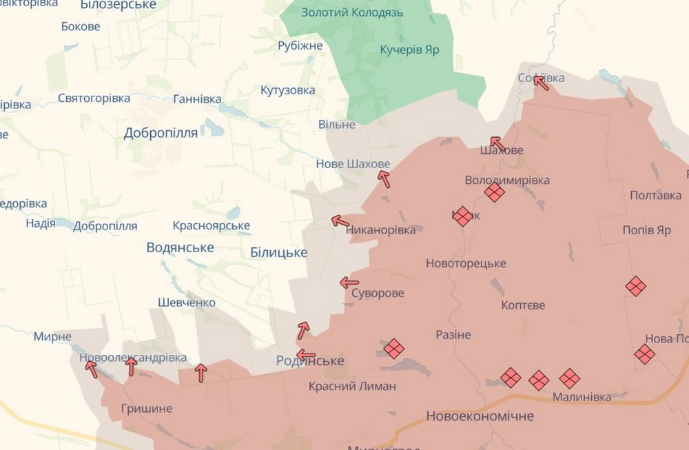 Інформація від DeepState Ворог просунувся поблизу Никанорівки на Донеччині. Про це повідомляє аналітичний проєкт DeepState, який оновив мапу бойових дій. Інформація від DeepState Ворог просунувся поблизу Никанорівки на Донеччині. Про це повідомляє аналітичний проєкт DeepState, який оновив мапу бойових дій.