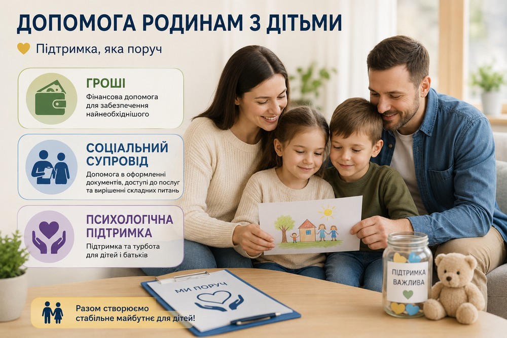 Нова допомога для родин з дітьми на Сумщині: гроші, соціальний супровід, психологічна підтримка, екстрене реагування