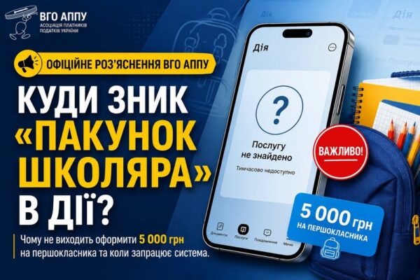 Послуга «Пакунок школяра» в Дії зникла – чому заяви на 5000 грн наразі недоступні