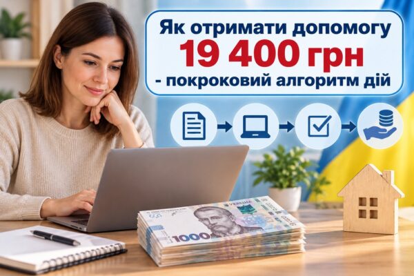 Ще раз про допомогу 19 400 грн: покроковий алгоритм дій, щоб отримати виплату