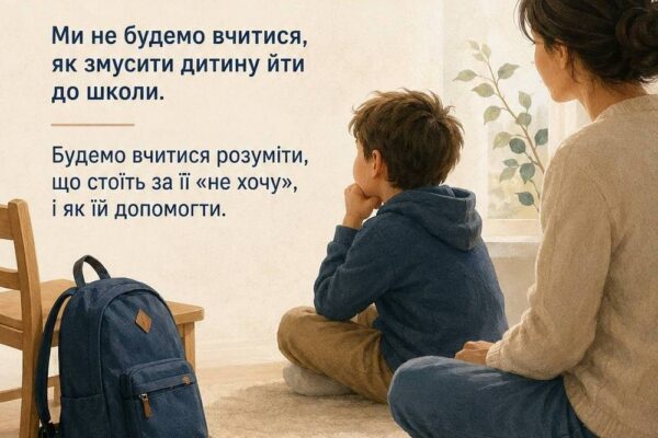 «Я НЕ ХОЧУ ДО ШКОЛИ!»: безкоштовний онлайн-вебінар для батьків