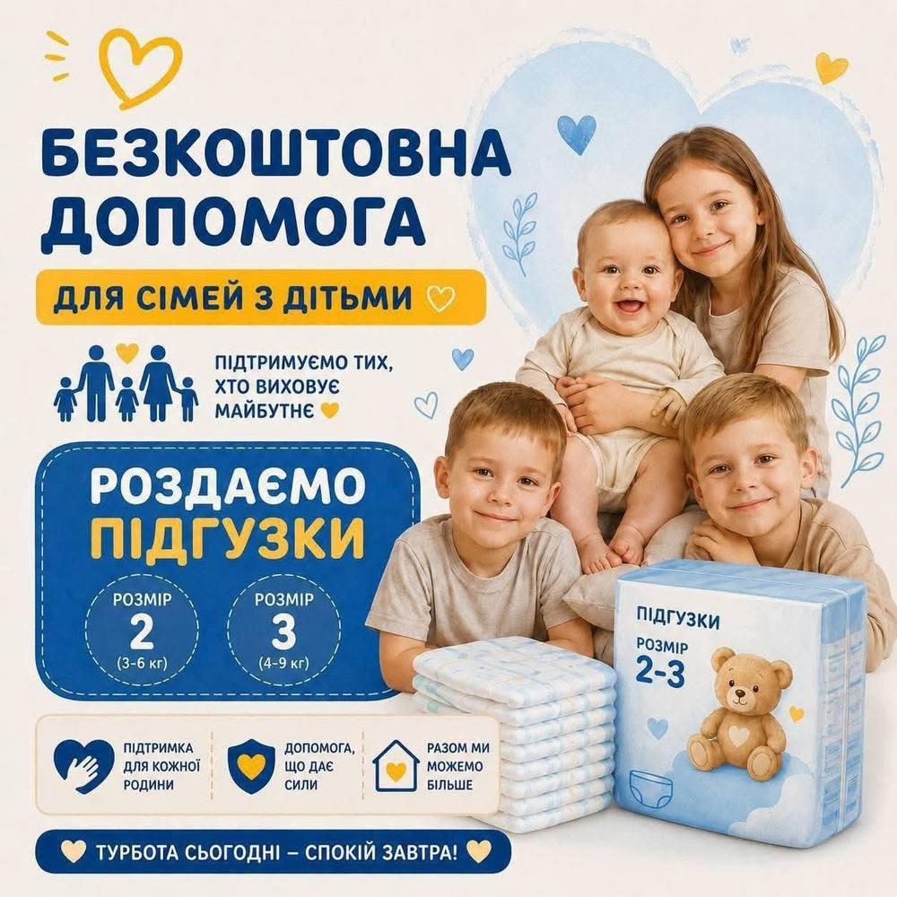 Гуманітарна допомога у Хмельницькому – видаватимуть дитячі підгузки