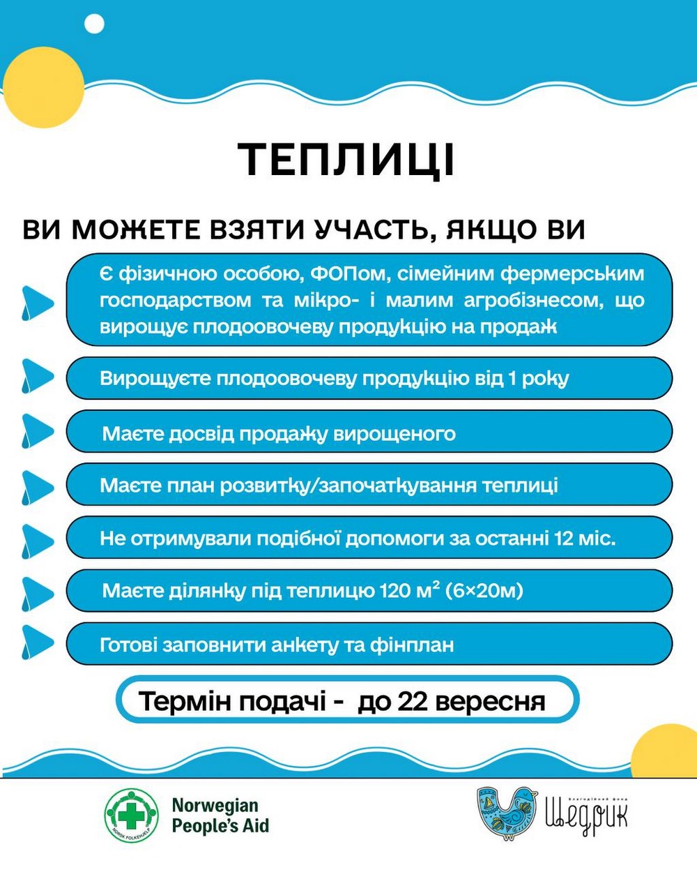 Допомога фермерам у двох областях: можна отримати теплиці чи обладнання для енерго- і водопостачання