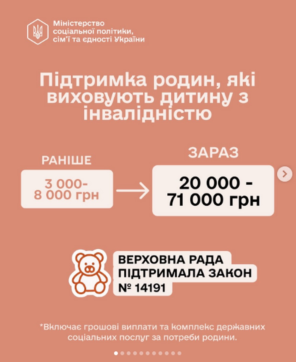 Збільшення виплат для людей з інвалідністю