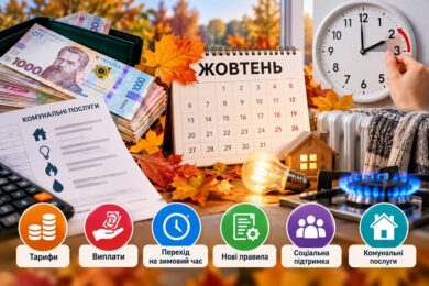 Тарифи, виплати, перехід на зимовий час та інші важливі зміни у жовтні 2026 року