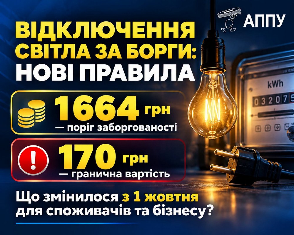 Нові правила відключення світла за борги та підключення: що змінилося з 1 жовтня