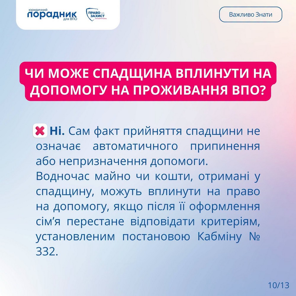 ВПО і спадщина: чи скасують допомогу і чи потрібно платити