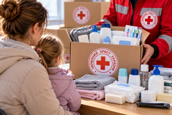Триває видача індивідуальних гігієнічних наборів від Червоного Хреста в одній із громад: розклад